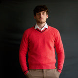 Pullover Adriano in puro Cashmere colore Corallo Cod. 815-817