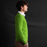 Pullover Adriano in puro Cashmere colore Verde Slow Cod. 818-820