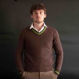 Pullover Adriano in puro Cashmere colore Marrone Cod. 821-823