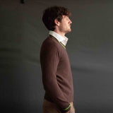 Pullover Adriano in puro Cashmere colore Marrone Cod. 821-823