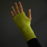 Guanti Donna senza dita in Cashmere colore Verde Acido Cod.832