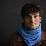 Sciarpa in Cashmere ad anello colore Azzurro Cod 835