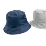 Cappellino Bucket Uomo doppia faccia: impermeabile e Cashmere colore blu navy  Cod 864-865