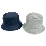 Cappellino Bucket Donna doppia faccia: impermeabile e Cashmere colore blu navy Cod 866-867