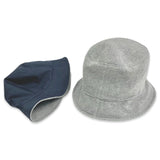 Cappellino Bucket Donna doppia faccia: impermeabile e Cashmere colore blu navy Cod 866-867
