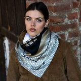 Foulard in pura Seta stampa disegno geometrico colore Nero Cod 850