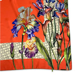 Foulard in pura Seta stampa fiore Lilium colore Rosa Cod 853