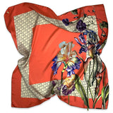 Foulard in pura Seta stampa fiore Lilium colore Rosa Cod 853