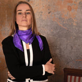 Foulard in pura Seta stampa pois tonale viola Cod 860