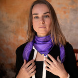 Foulard in pura Seta stampa pois tonale viola Cod 860