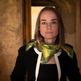 Foulard in pura Seta stampa pois tonale verde Cod 861