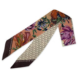 Bandeau in Pura Seta disegno Fiore romantico colore beige  Cod 862