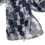 Sciarpa in 100% seta georgette, stampa geometrica Nero 903