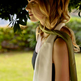 Sciarpa in Seta georgette sfumata Verde - 906