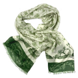 Sciarpa Chiffon Seta Cotone floreale Verde - 913