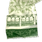 Sciarpa Chiffon Seta Cotone floreale Verde - 913