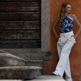 Foulard Seta Bambù Blu scuro – 916