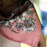 Foulard Seta Fiori romantici Rosa - 919