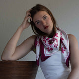Foulard in Pura Seta Floreale monocolore - 925