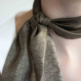 Bandeau in pura seta stampa sfumatura marrone - 930