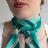Bandeau in pura seta stampa geometrica acqua - 932