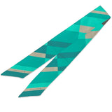 Bandeau in pura seta stampa geometrica acqua - 932