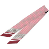 Bandeau in pura seta con stampa geometrica rosa - 936