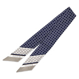Bandeau in pura seta geometrica blu - 938