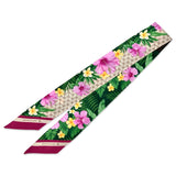 Bandeau in pura seta tropical rosa - 939