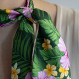 Bandeau in pura seta tropical rosa - 939
