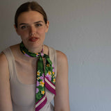Bandeau in pura seta tropical rosa - 939