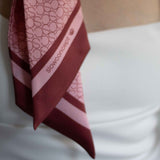 Bandeau in pura seta sfumato rosa - 942