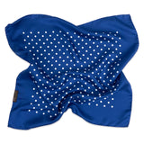 Bandana in pura seta pois blu - 952