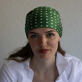 Bandana in pura seta pois verde - 953