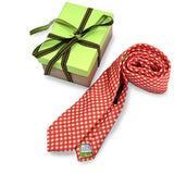 Cravatta Rossa stampa vichy larga 6 cm Cod 129