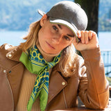 Foulard pura seta Cm 70x70 Stampa geo'70 colore Verde Cod 358