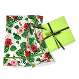 Foulard pura Seta Cm 70x70 stampa Tropical colore Bianco Cod 162