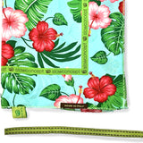 Foulard pura Seta Cm 70x70 stampa Tropical colore Acqua Cod 163