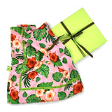 Foulard pura Seta cm 70x70 stampa tropical colore Rosa Cod 164