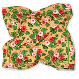 Foulard pura Seta cm 70x70 stampa Tropical colore Arancio chiaro Cod 165
