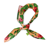 Foulard pura Seta cm 70x70 stampa Tropical colore Arancio chiaro Cod 165