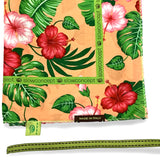 Foulard pura Seta cm 70x70 stampa Tropical colore Arancio chiaro Cod 165