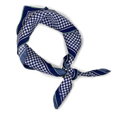 Foulard pura Seta cm 70x70 stampa disegno Vichy colore Blu Cod 169