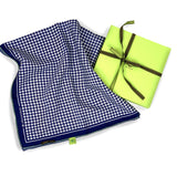 Foulard pura Seta cm 70x70 stampa disegno Vichy colore Blu Cod 169