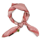 PURE SILK PRINTED SCARF CM 70X70 GINGHAM DESIGN COLOR ROSE.COD 171