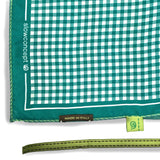Foulard pura Seta cm 70x70 stampa disegno Vichy colore Petrolio Cod 172