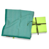 Foulard pura Seta cm 70x70 stampa disegno Vichy colore Petrolio Cod 172