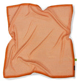 Foulard pura Seta Cm 70x70 stampa disegno Vichy colore Arancione Cod 173