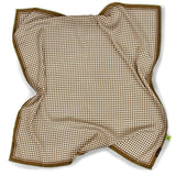 BANDANA PURA SETA CM 70X70 DISEGNO VICHY  BEIGE. COD 175