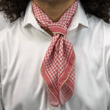 BANDANA PURA SETA CM 70X70  DISEGNO VICHY ROSATO. COD 176